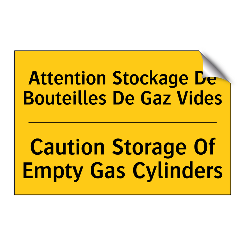 Attention Stockage De Bouteilles  /.../ - Caution Storage Of Empty Gas Cylinders /.../