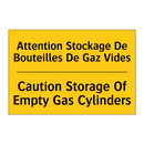 Attention Stockage De Bouteilles  /.../ - Caution Storage Of Empty Gas Cylinders /.../