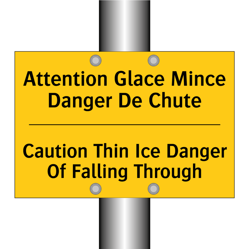 Attention Glace Mince Danger De  /.../ - Caution Thin Ice Danger Of Falling  /.../