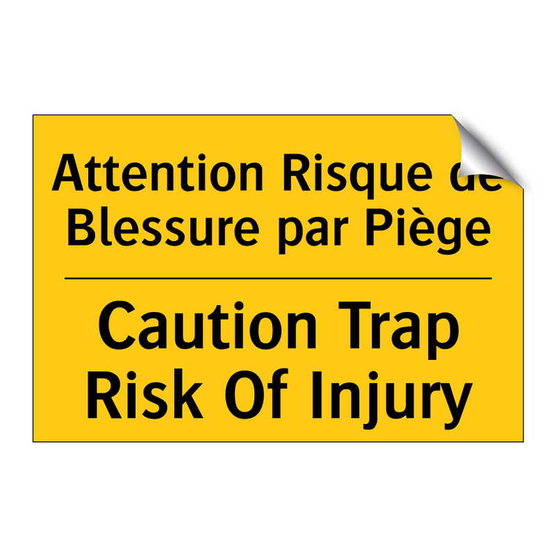 Attention Risque de Blessure par  /.../ - Caution Trap Risk Of Injury