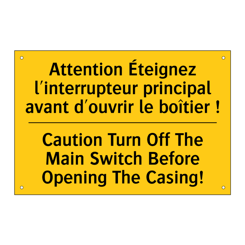 Attention Éteignez l'interrupteur  /.../ - Caution Turn Off The Main Switch  /.../