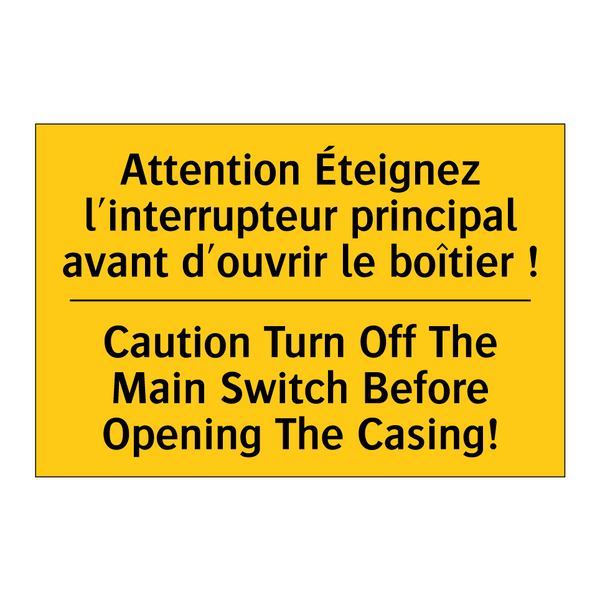 Attention Éteignez l'interrupteur  /.../ - Caution Turn Off The Main Switch  /.../