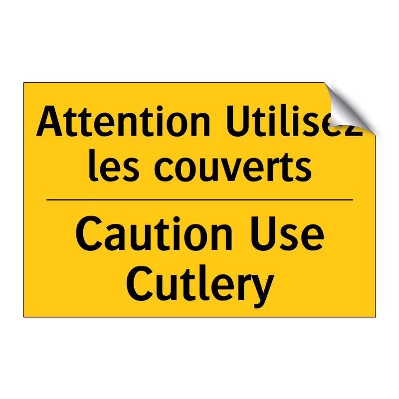 Attention Utilisez les couverts /.../ - Caution Use Cutlery