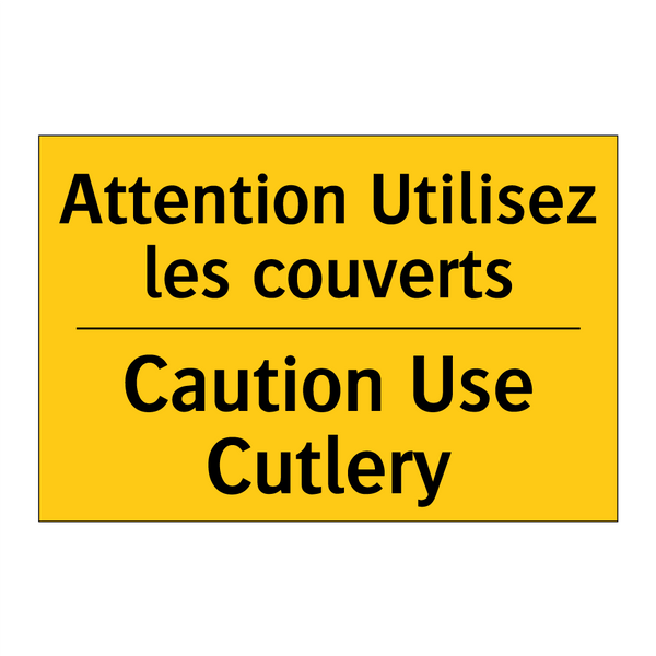 Attention Utilisez les couverts /.../ - Caution Use Cutlery