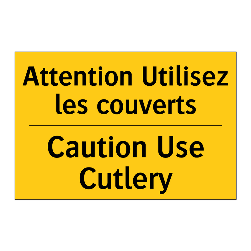 Attention Utilisez les couverts /.../ - Caution Use Cutlery