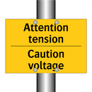 Attention tension - Caution voltage