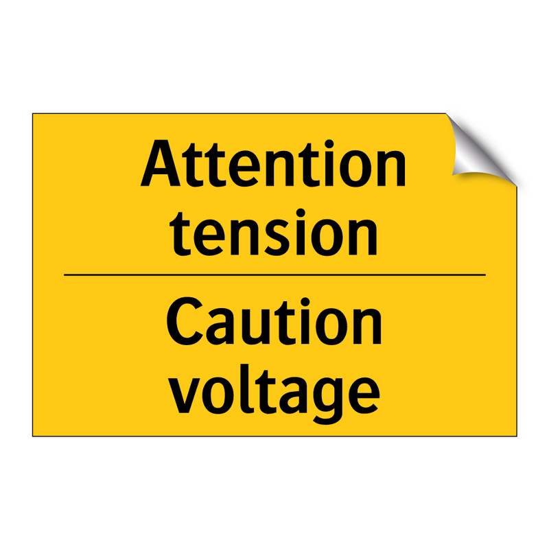 Attention tension - Caution voltage