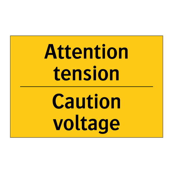 Attention tension - Caution voltage
