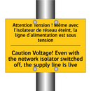 Attention Tension ! Même avec  /.../ - Caution Voltage! Even with the  /.../
