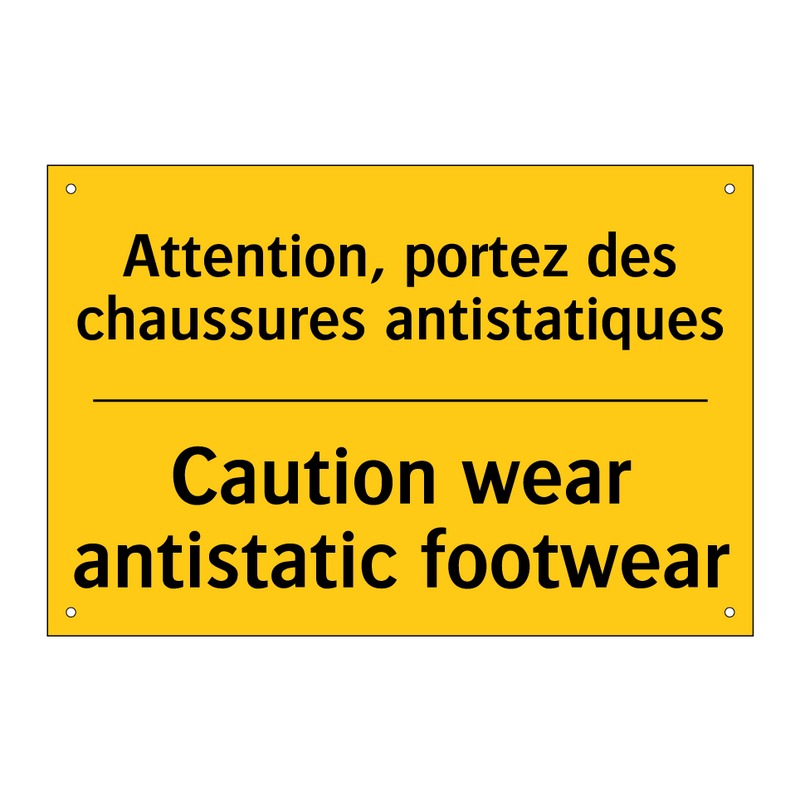 Attention, portez des chaussures  /.../ - Caution wear antistatic footwear /.../