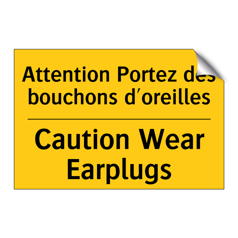 Attention Portez des bouchons  /.../ - Caution Wear Earplugs