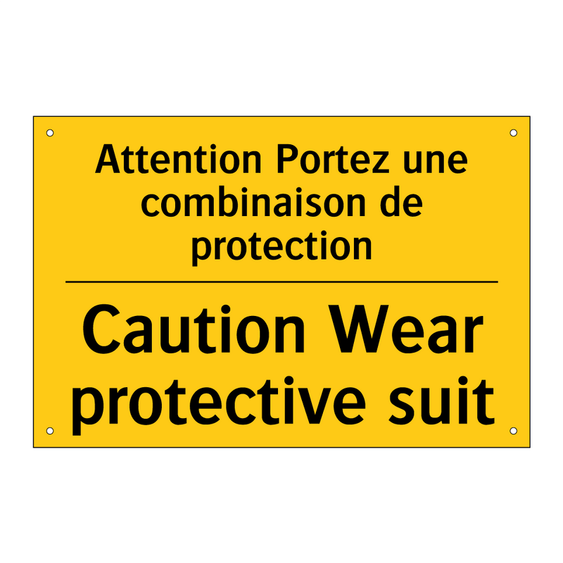 Attention Portez une combinaison  /.../ - Caution Wear protective suit