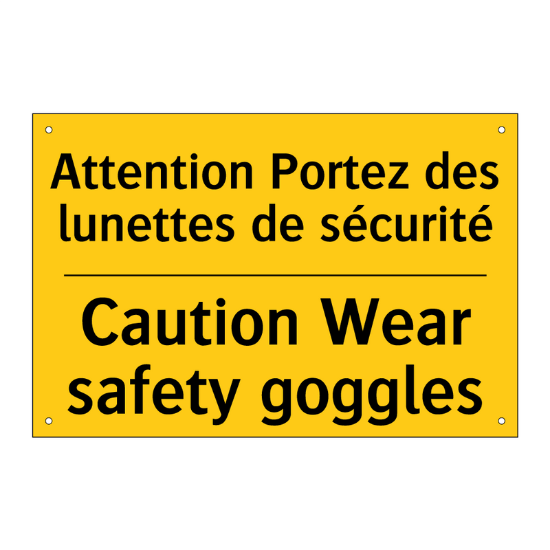 Attention Portez des lunettes  /.../ - Caution Wear safety goggles