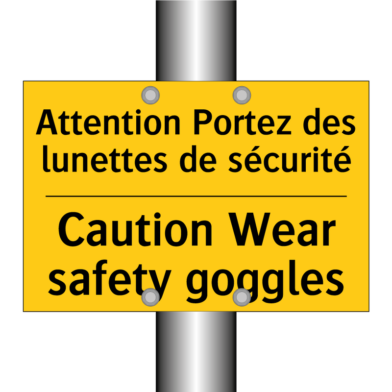 Attention Portez des lunettes  /.../ - Caution Wear safety goggles