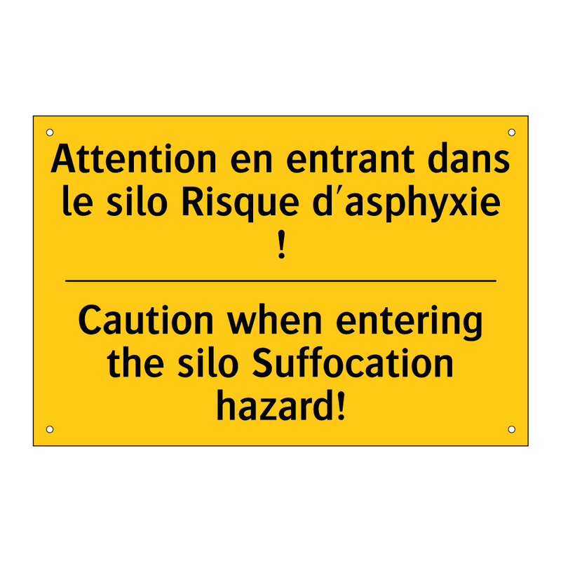 Attention en entrant dans le silo  /.../ - Caution when entering the silo  /.../