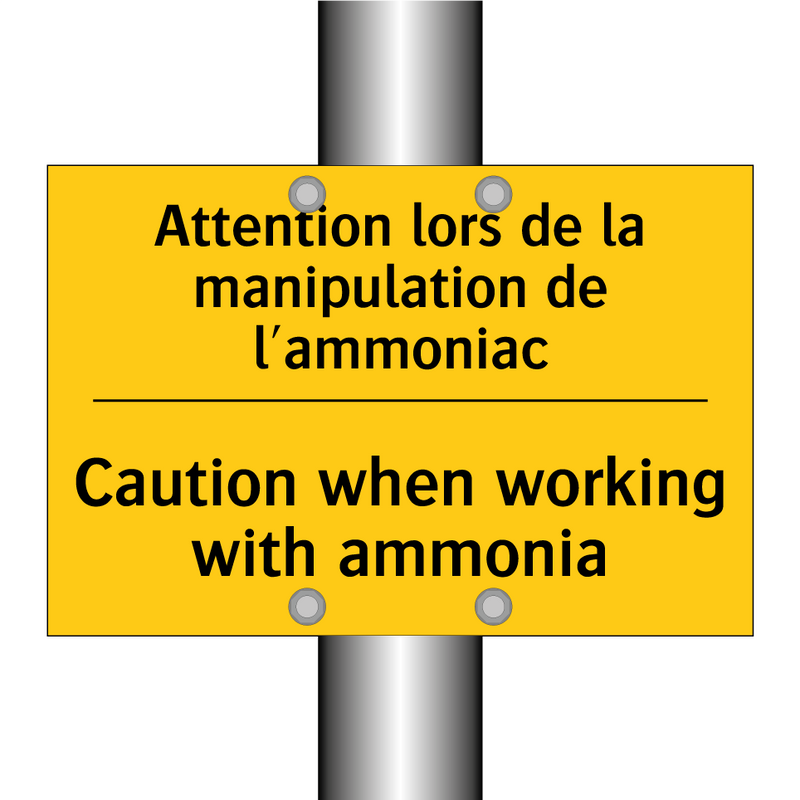 Attention lors de la manipulation  /.../ - Caution when working with ammonia /.../