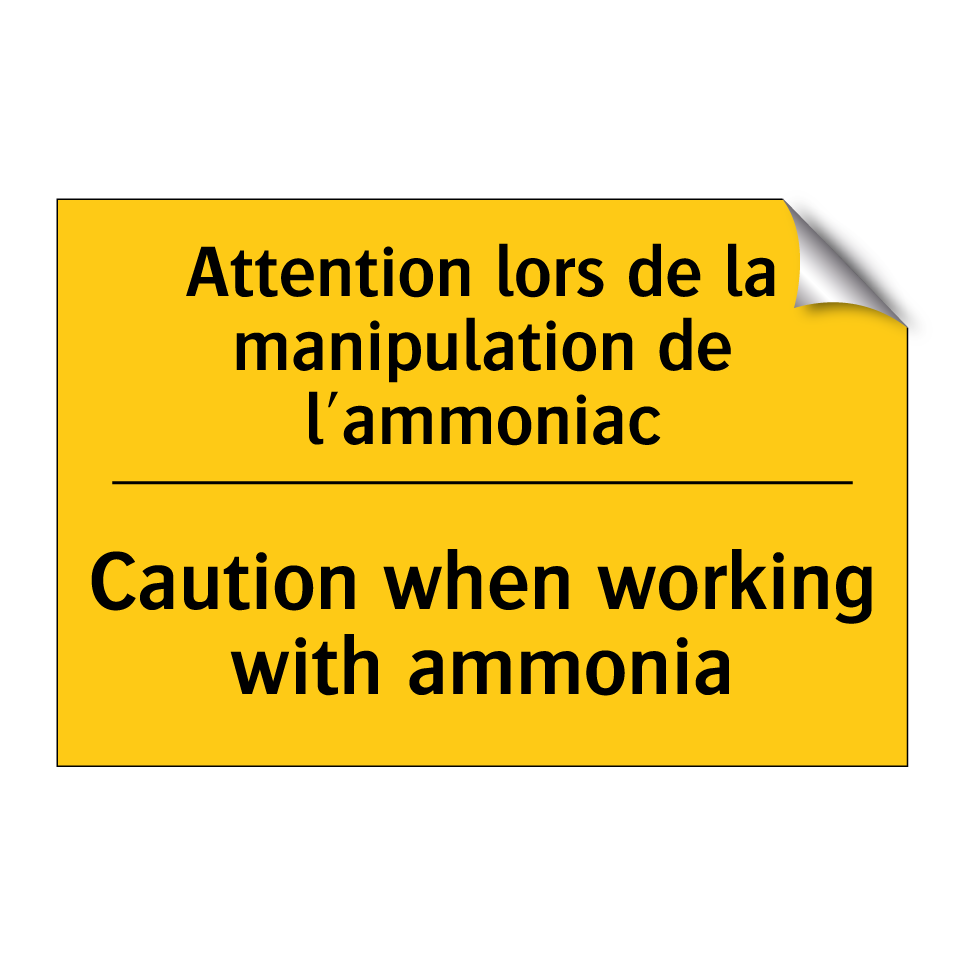 Attention lors de la manipulation  /.../ - Caution when working with ammonia /.../