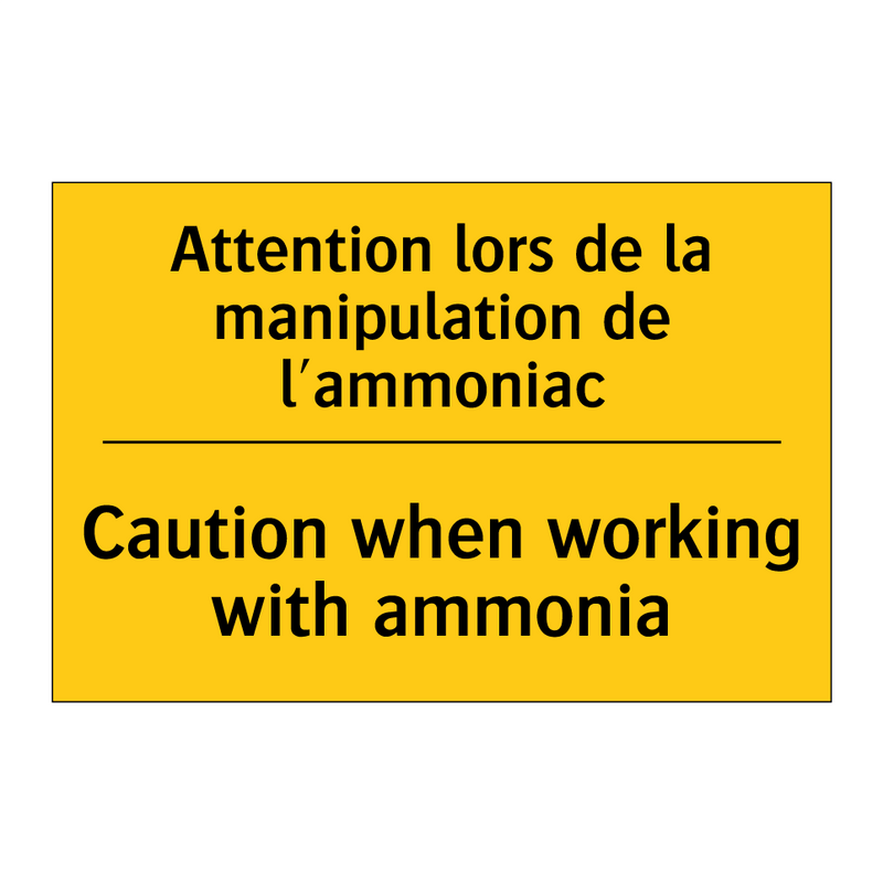Attention lors de la manipulation  /.../ - Caution when working with ammonia /.../