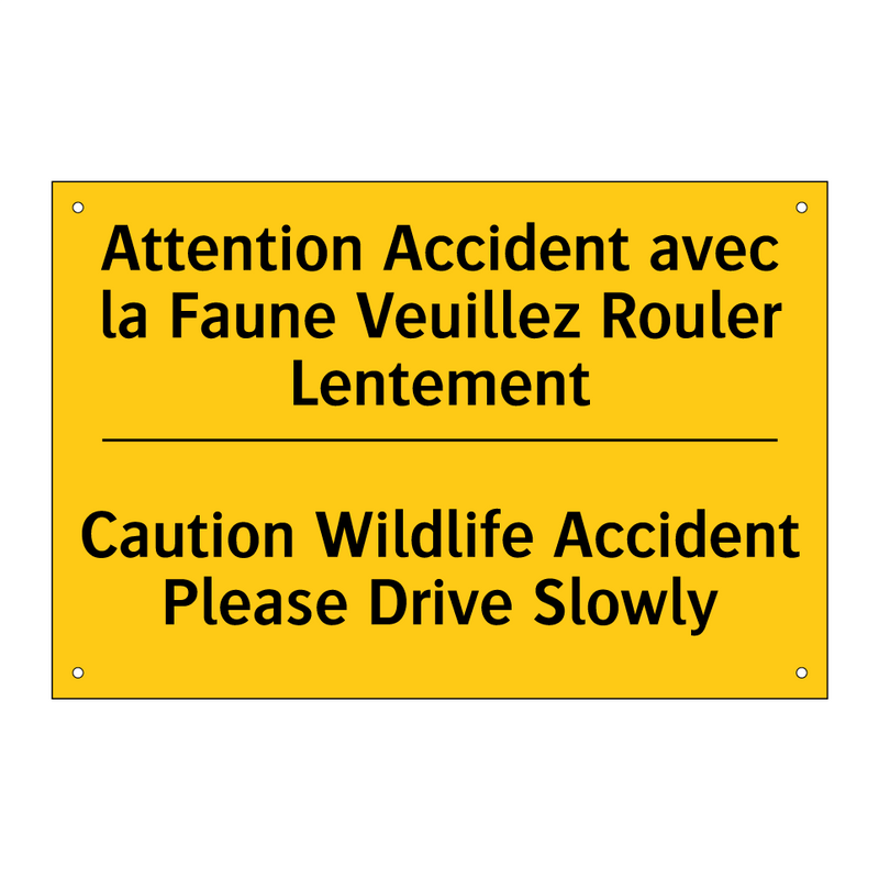 Attention Accident avec la Faune  /.../ - Caution Wildlife Accident Please  /.../