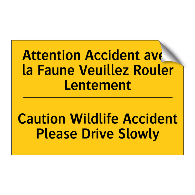 Attention Accident avec la Faune  /.../ - Caution Wildlife Accident Please  /.../
