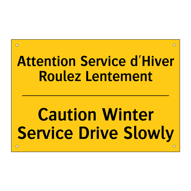 Attention Service d'Hiver Roulez  /.../ - Caution Winter Service Drive Slowly /.../