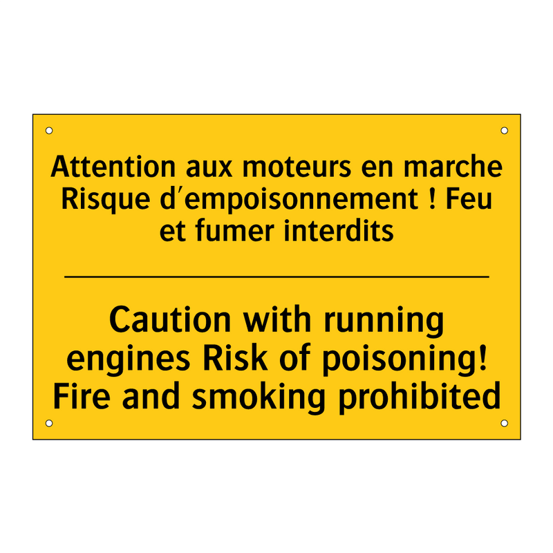 Attention aux moteurs en marche  /.../ - Caution with running engines Risk  /.../