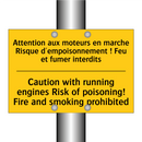 Attention aux moteurs en marche  /.../ - Caution with running engines Risk  /.../