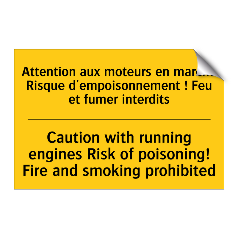 Attention aux moteurs en marche  /.../ - Caution with running engines Risk  /.../