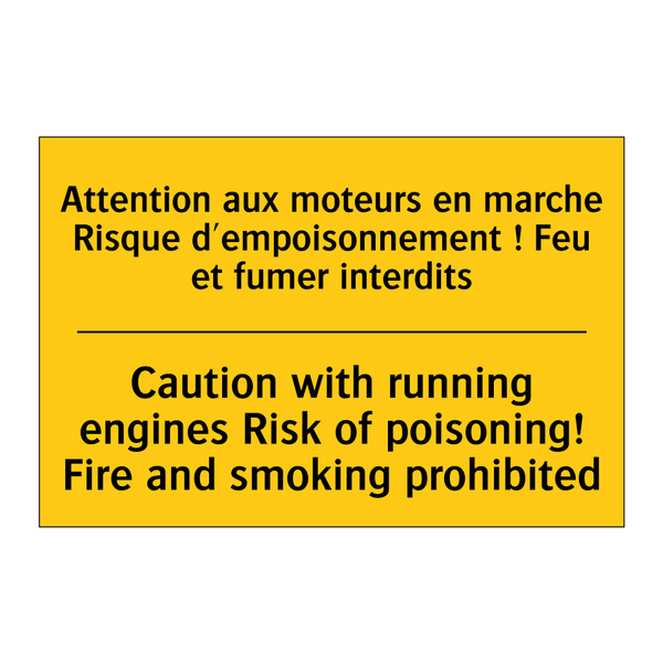 Attention aux moteurs en marche  /.../ - Caution with running engines Risk  /.../