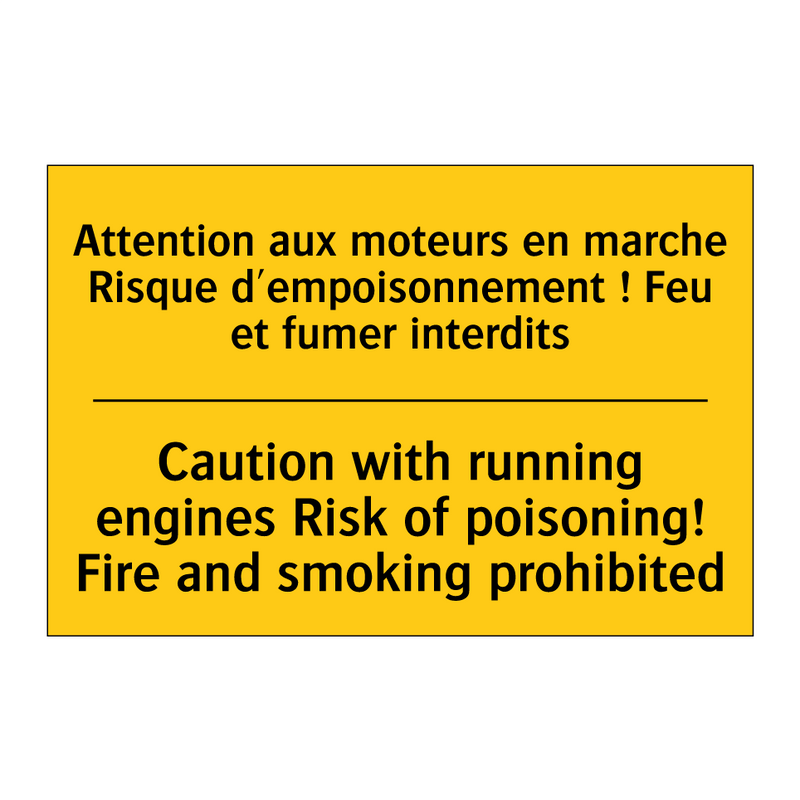 Attention aux moteurs en marche  /.../ - Caution with running engines Risk  /.../