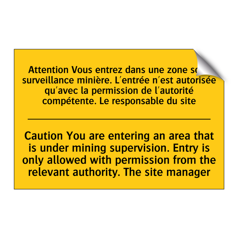Attention Vous entrez dans une  /.../ - Caution You are entering an area  /.../