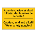 Attention, acide et alcali ! Portez  /.../ - Caution, acid and alkali! Wear  /.../