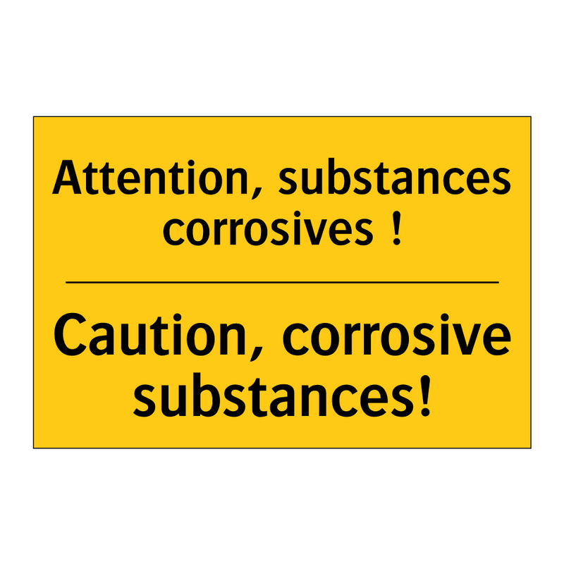 Attention, substances corrosives  /.../ - Caution, corrosive substances!