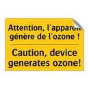 Attention, l'appareil génère de  /.../ - Caution, device generates ozone! /.../