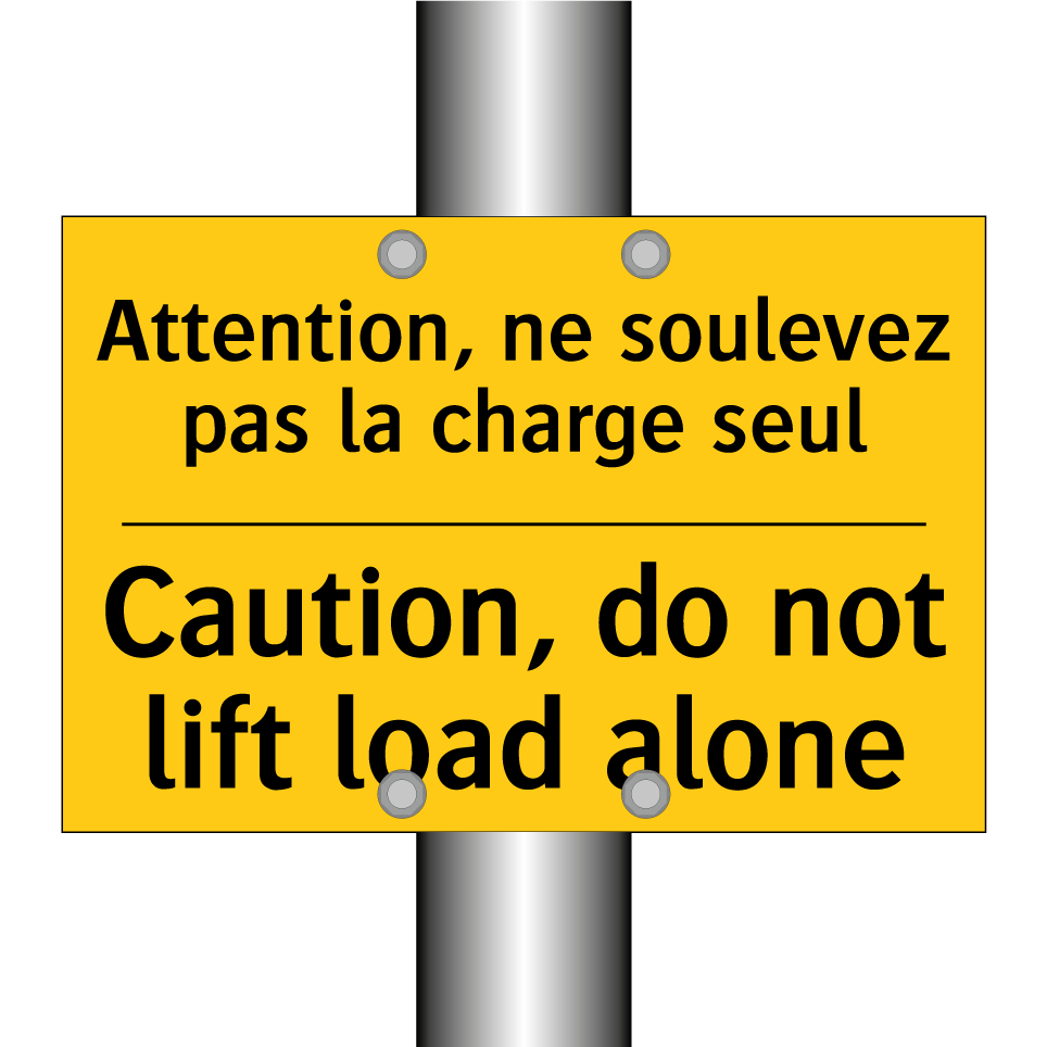 Attention, ne soulevez pas la  /.../ - Caution, do not lift load alone /.../
