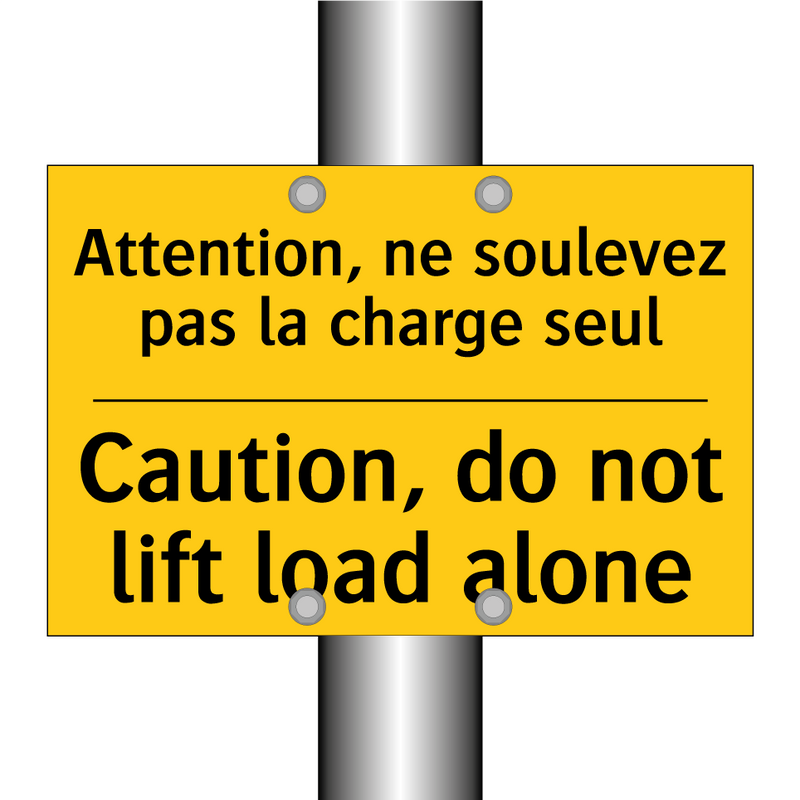Attention, ne soulevez pas la  /.../ - Caution, do not lift load alone /.../