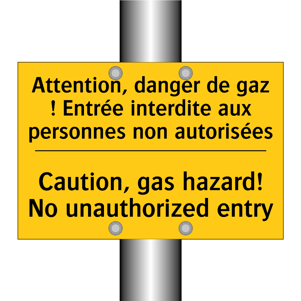 Attention, danger de gaz ! Entrée  /.../ - Caution, gas hazard! No unauthorized  /.../