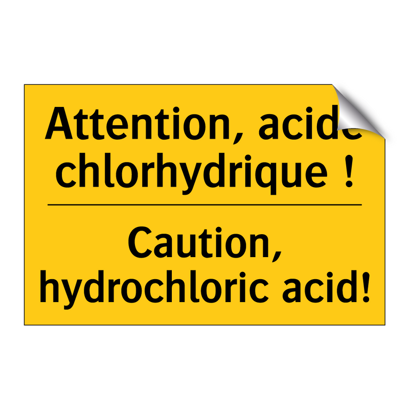 Attention, acide chlorhydrique  /.../ - Caution, hydrochloric acid!