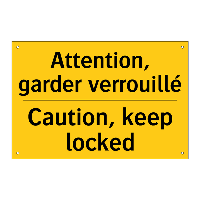 Attention, garder verrouillé - Caution, keep locked