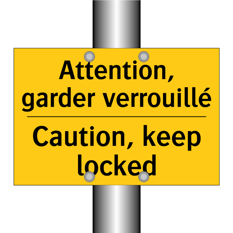 Attention, garder verrouillé - Caution, keep locked