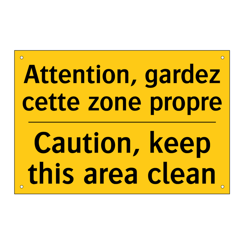 Attention, gardez cette zone propre /.../ - Caution, keep this area clean