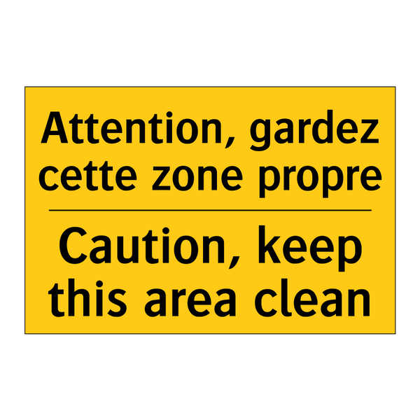 Attention, gardez cette zone propre /.../ - Caution, keep this area clean