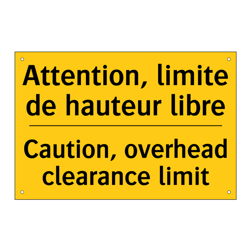 Attention, limite de hauteur libre /.../ - Caution, overhead clearance limit /.../