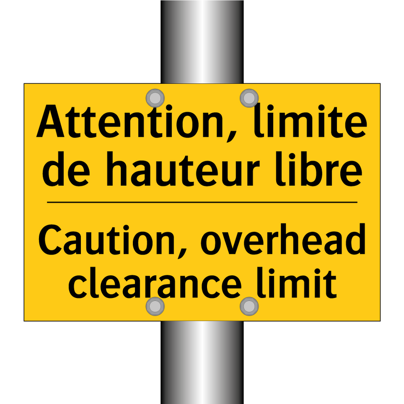Attention, limite de hauteur libre /.../ - Caution, overhead clearance limit /.../