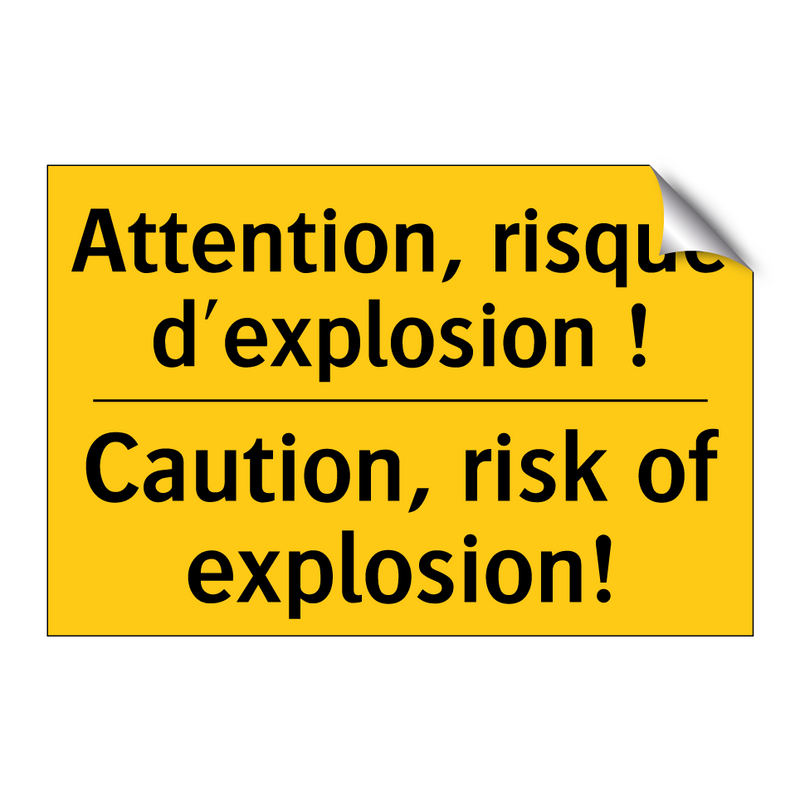 Attention, risque d'explosion  /.../ - Caution, risk of explosion!