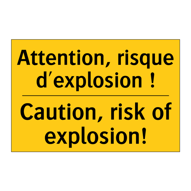 Attention, risque d'explosion  /.../ - Caution, risk of explosion!