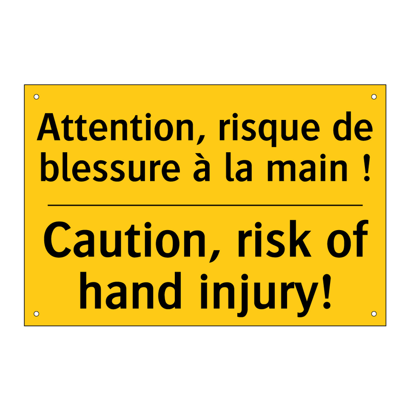 Attention, risque de blessure  /.../ - Caution, risk of hand injury!