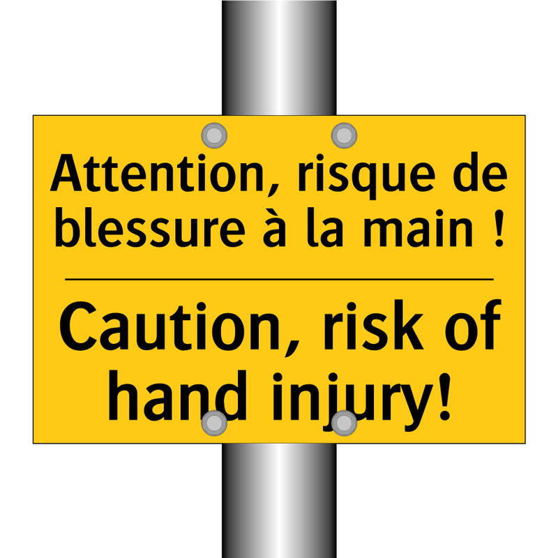 Attention, risque de blessure  /.../ - Caution, risk of hand injury!