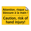 Attention, risque de blessure  /.../ - Caution, risk of hand injury!