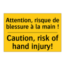 Attention, risque de blessure  /.../ - Caution, risk of hand injury!